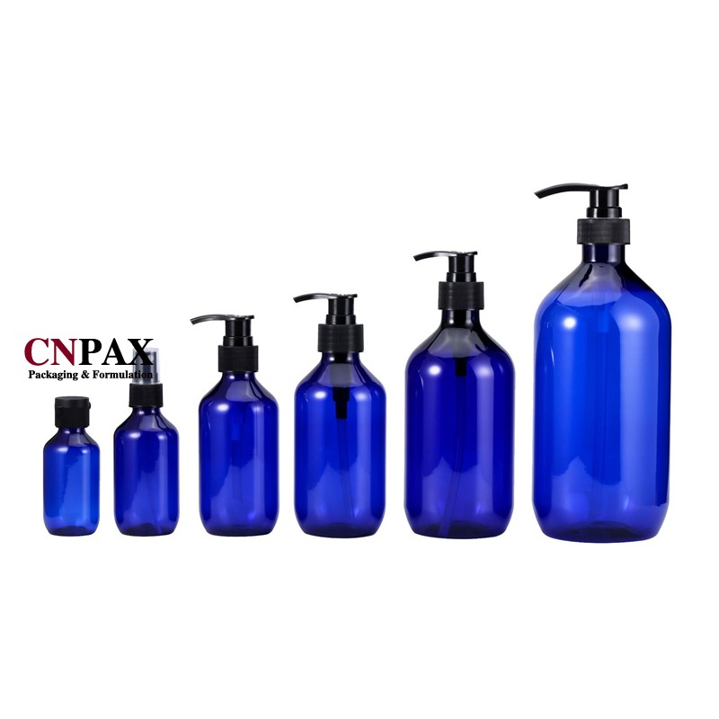 boston round plastic pump bottles