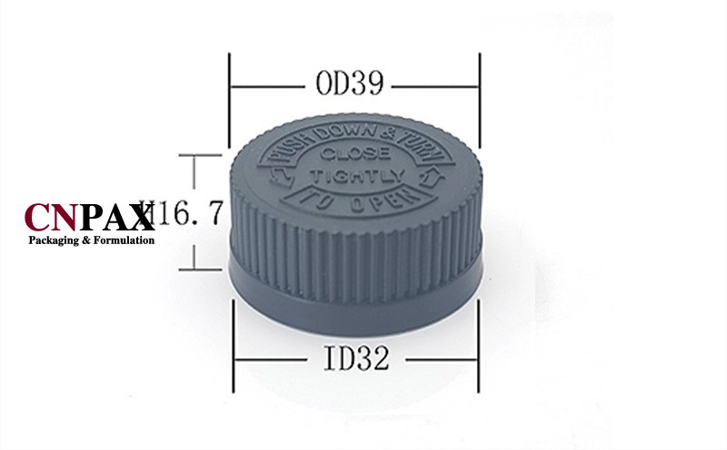 32-400 32 mm ribbed child resistant plastic cap