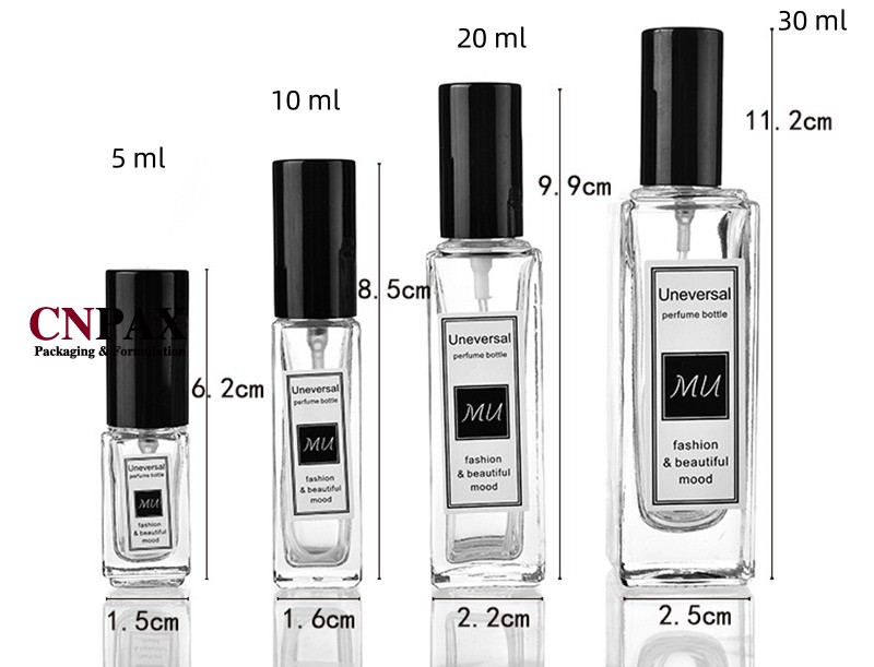 long square glass perfume bottles