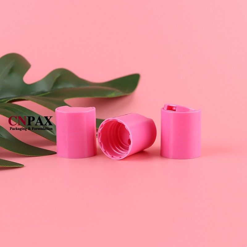 18-410 Tappo superiore con disco in plastica PP liscia rosa Tappi erogatori in plastica da 18 mm