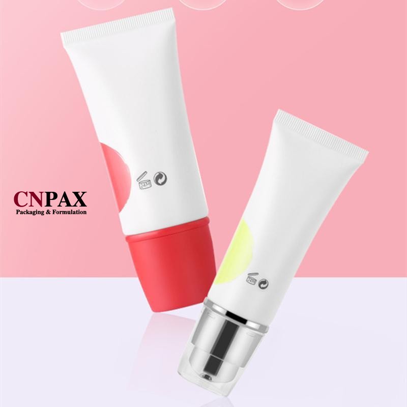 PBL plastic cream tube with pump