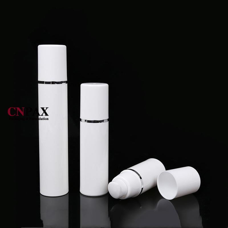 white serum cream airless bottles