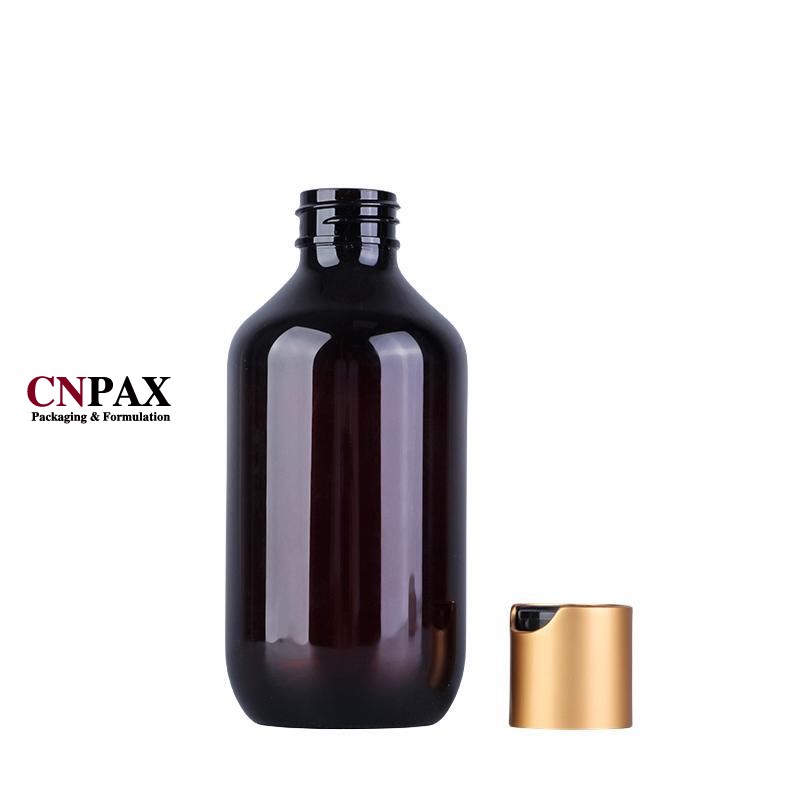 300ml 10oz amber plastic boston round bottles