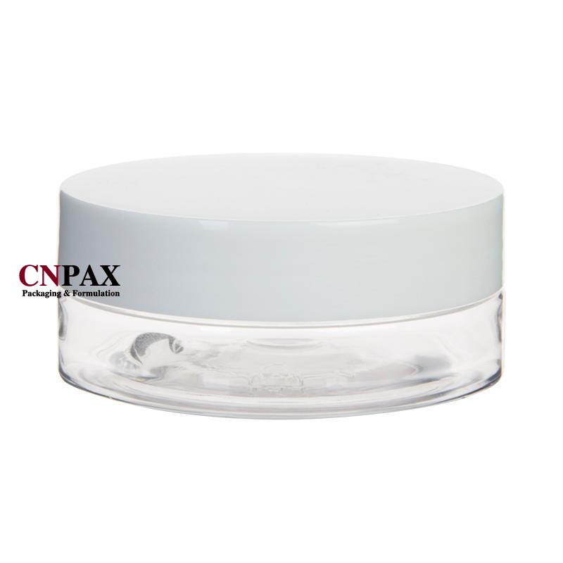 68 mm neck 50 ml low profile flat plastic cream jar