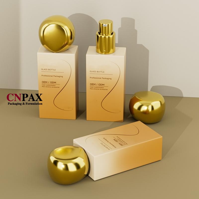 ball shaped gold cap gold serum pump