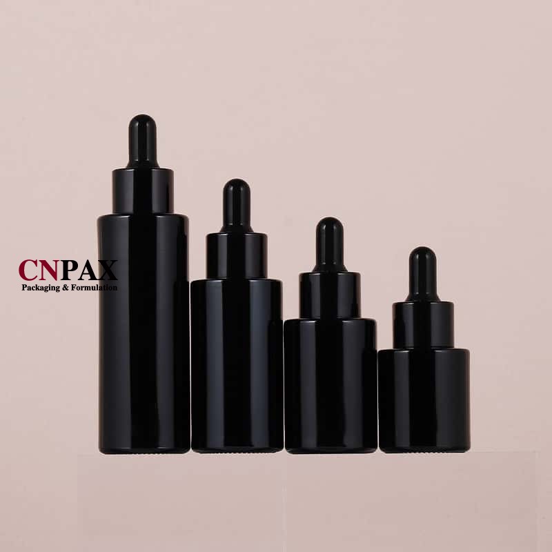 low minimum black dropper bottles